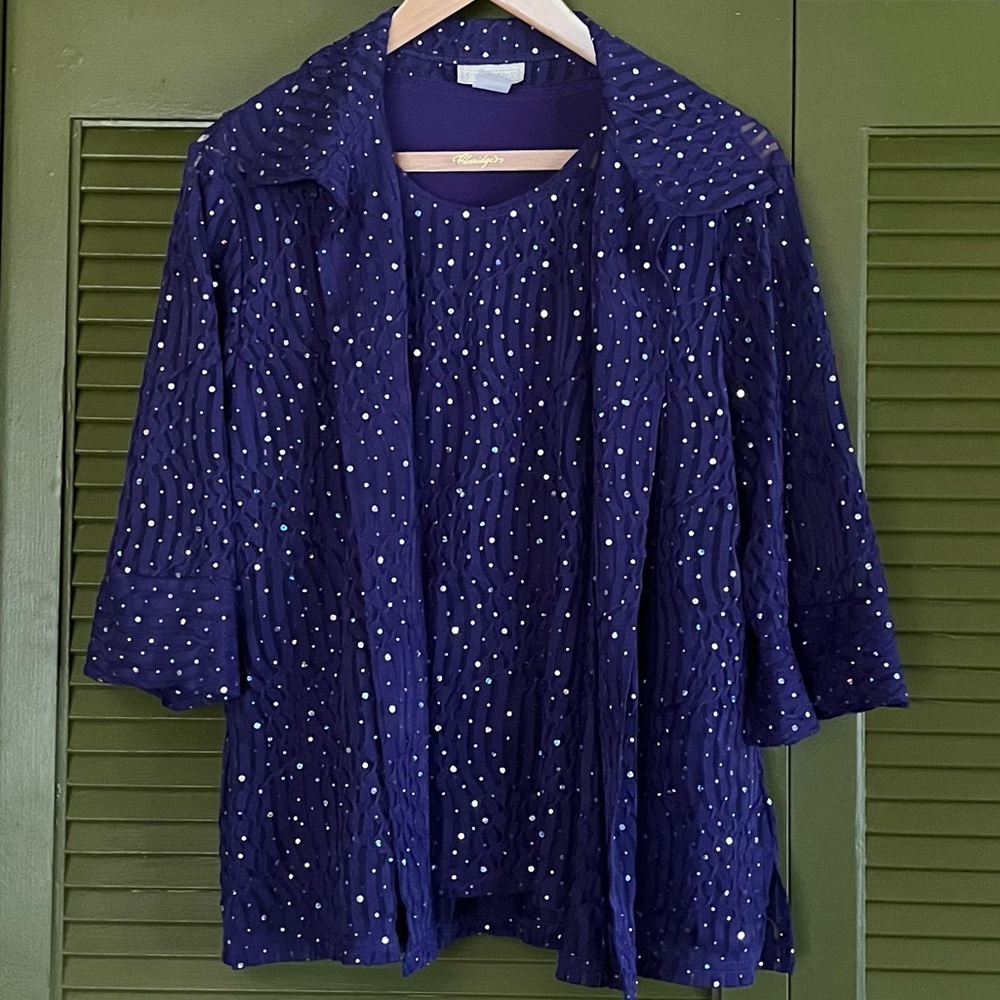 Fashque Sparkly Tank and Jacket Set